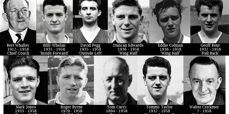 Pemain dan staff Manchester United yang menjadi korban dalam tragedi Munchen 1958