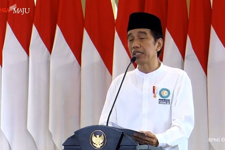 Presiden Jokowi saat membuka Muktamar IV Persaudaraan Muslimin Indonesia (Parmusi) secara virtual, Sabtu (26/9/2020).