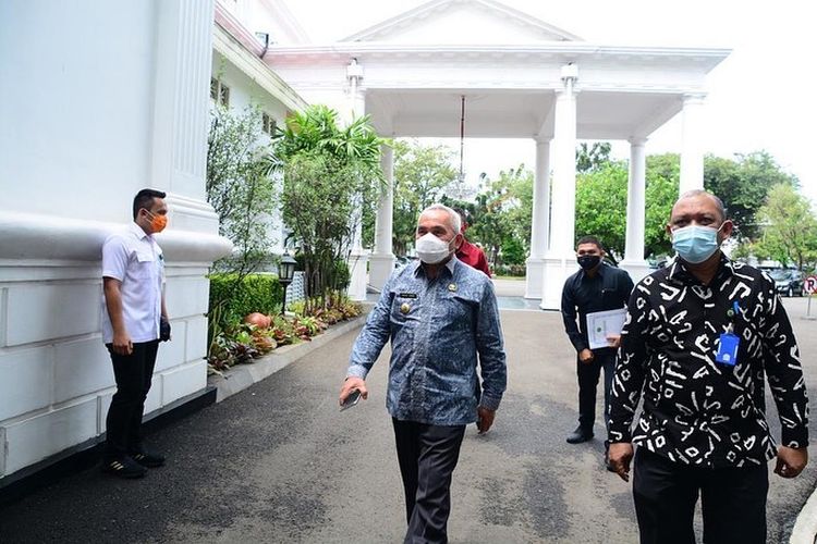 Gubernur Kaltim Isran Noor saat berada di Istana Merdeka, Jakarta, pada Selasa (9/2/2021) sore. 