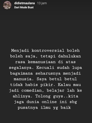 Instagram story Didiet Maulana