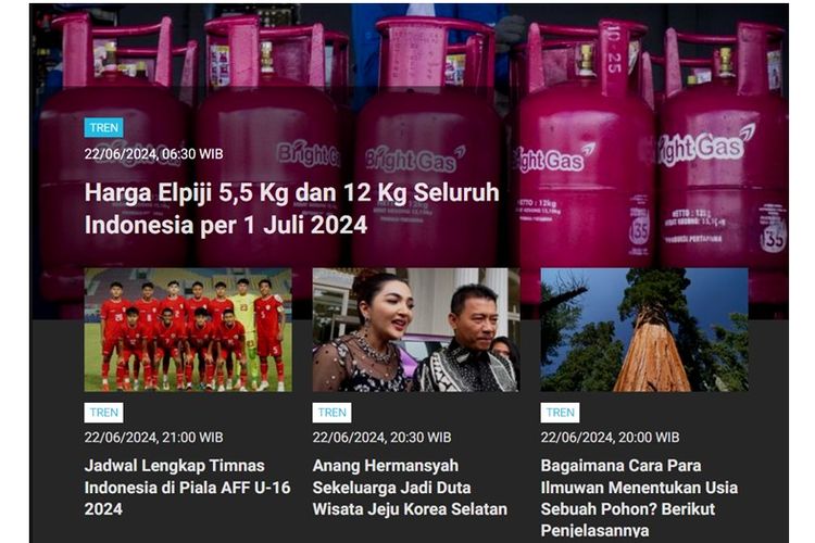 [POPULER TREN] Harga Elpiji 5,5 Kg dan 12 Kg Per 1 Juli | Alasan Pagi Hari Dingin Saat Musim Kemarau