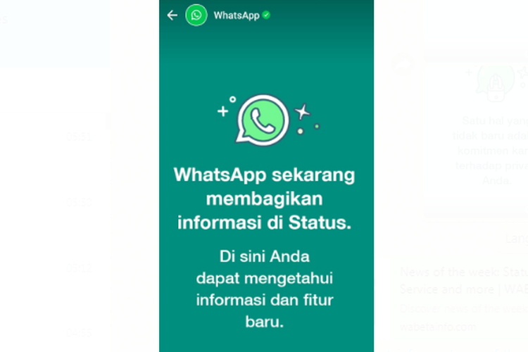 WhatsApp mulai kirimkan informasi ke pengguna melalui Status