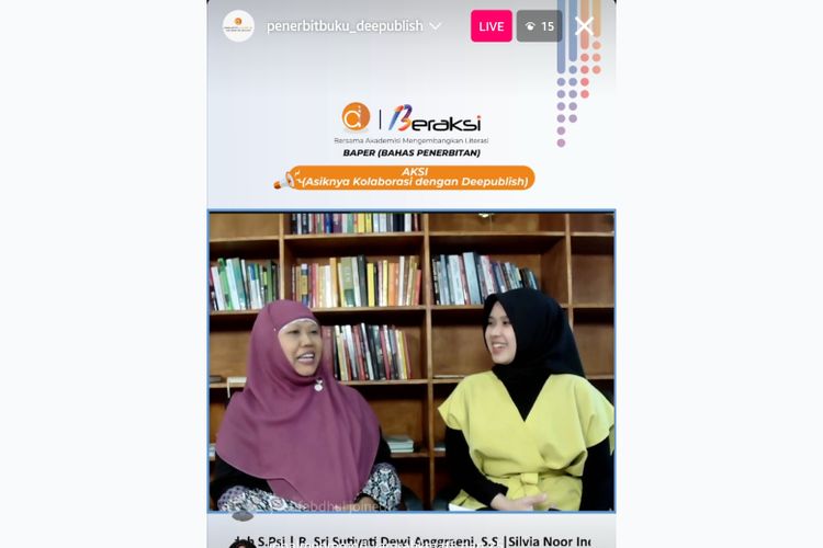 Webinar bertajuk ?Asyiknya Kolaborasi dengan Deepublish? yang digelar penerbit buku, Deepublish. 
