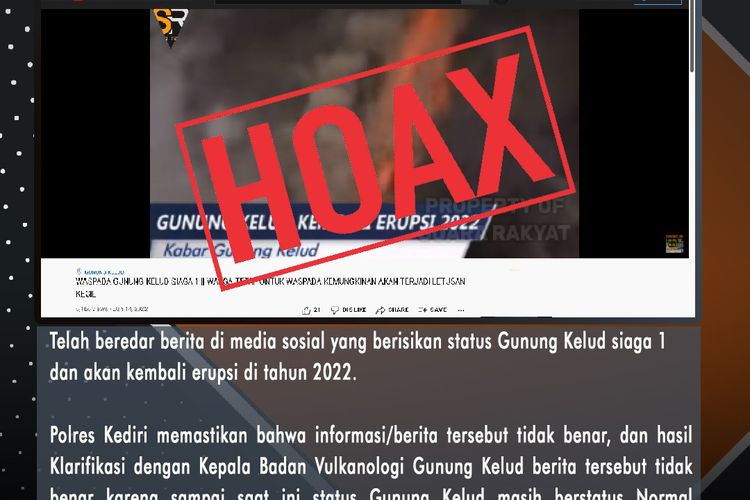 Sanggahan polisi atas beredarnya video berisi informasi Gunung Kelud naik status.