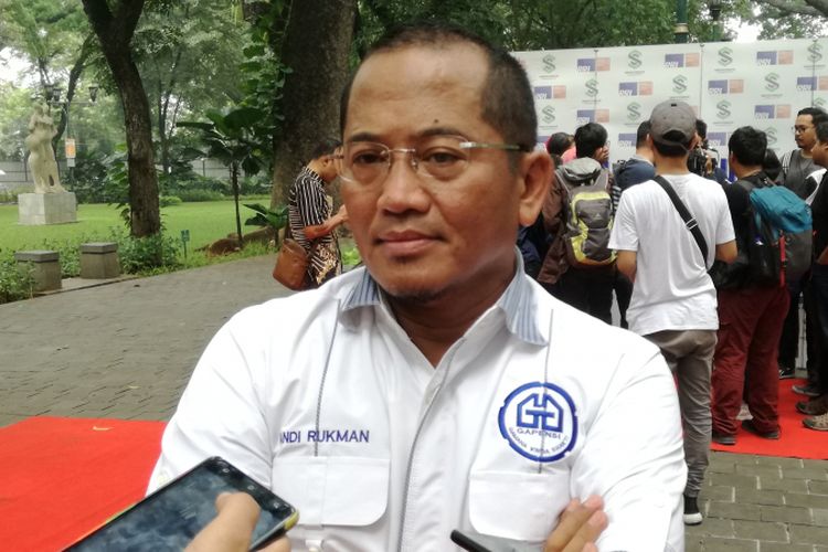 Sekretaris Jenderal Gabungan Pelaksana Konstruksi Nasional Indonesia (Gapensi) Andi Rukman di Taman Suropati, Jakarta, Minggu (12/9/2018)