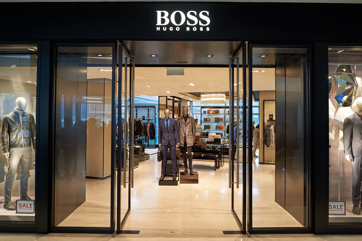 Ilustrasi butik Hugo Boss di Hong Kong.