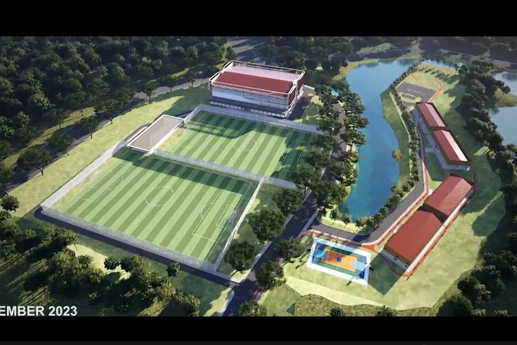 Tangkapan layar dari ilustrasi video National Training Center PSSI di kawasan Ibu Kota Negara (IKN) yang tengah dibangun.