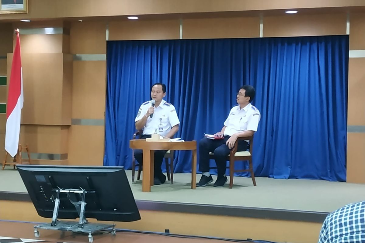 Direktur Angkutan Udara Kementerian Perhubungan Putu Eka Cahyadi di kantor Kemenhub, Jakarta, Kamis (23/2/2023).