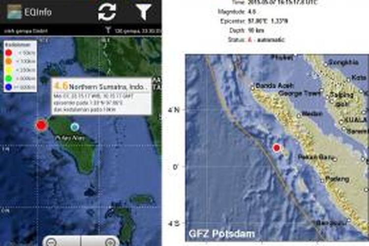 Gempa mengguncang di Kabupaten Nias Utara, Sumatera Utara, terjadi Kamis, 7 Mei 2015, pada pukul 23:15:17 WIB. Gempa Bumi yang berkekuatan 4,6 Skala Richter (SR) yang bersumber dari GEOFON Global Seismic Network, menurut informasi tidak ada korban dalam kejadian ini.