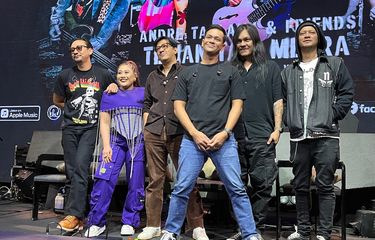 Andre Taulany &amp; Friends dalam jumpa pers di daerah Kelapa Gading, Jakarta Utara, Jumat (28/9/2024). 