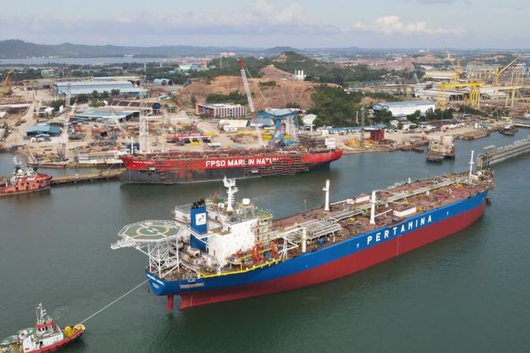 Kapal Floating Storage and Offloading (FSO) Pertamina Abherka milik PT Pertamina International Shipping (PIS). 