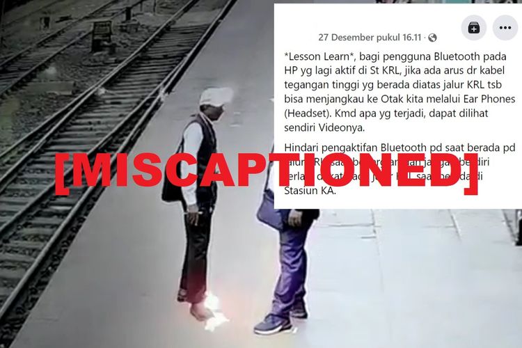 Hoaks, video pria diklaim kesetrum karena memakai earphone bluetooth di stasiun KRL