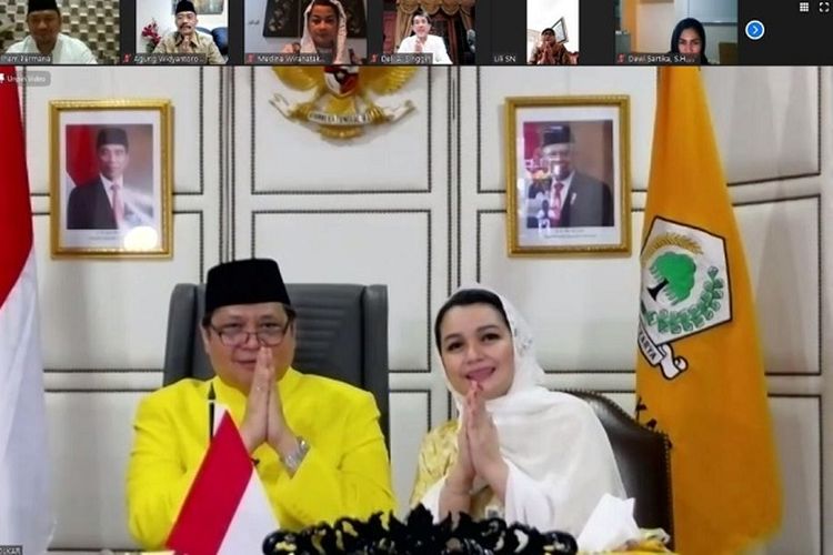 Halal Bi Halal DPP Partai Golkar secara virtual, Jumat (29/05/2020).