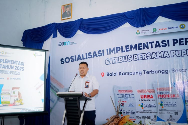 PT Pupuk Indonesia (Persero) menggelar Tebus Bersama Pupuk Subsidi dan sosialisasi i-Pubers di Kabupaten Lampung Tengah, Lampung (14/5/2025).