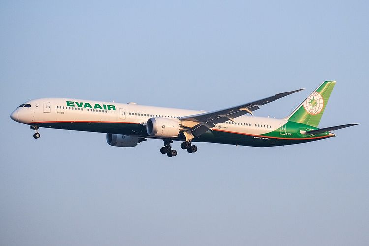 Ilustrasi pesawat EVA Air.