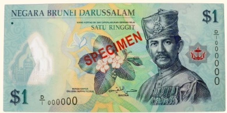 Mata uang Brunei Darusalam dengan denominasi B$ 1.