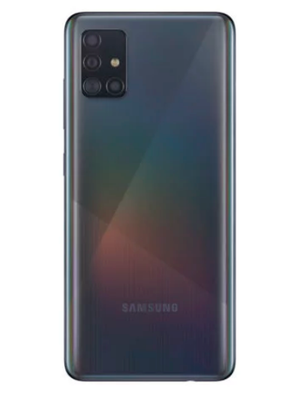 Kamera belakang Galaxy A71 berbentuk L.