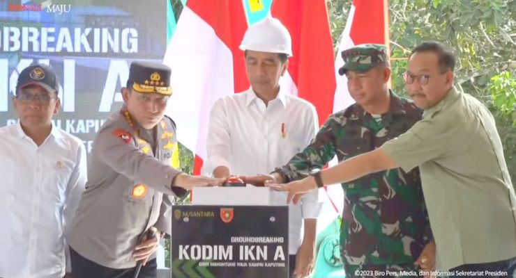 "Groundbreaking" Kodim IKN A, Jokowi: Harus Didesain "Green Building"