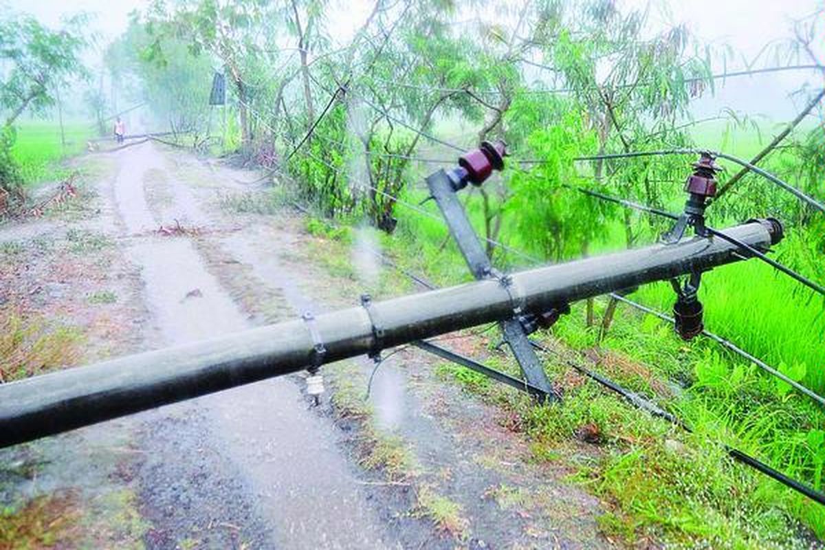 Angin ribut disertai hujan deras bercampur kristal es mengakibatkan setidaknya 24 rumah serta puluhan pohon dan tujuh tiang listrik roboh di Kecamatan Gamping, Kabupaten Sleman, DI Yogyakarta, Sabtu (24/10). Peristiwa itu berdampak pada terputusnya aliran listrik ke kawasan tersebut. Tidak ada korban jiwa dalam peristiwa itu. 