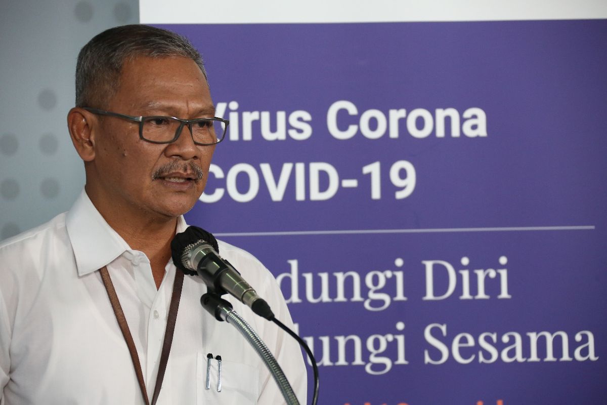 Juru bicara pemerintah untuk penanganan covid-19 Achmad Yurianto saat memberikan keterangan pers di Graha BNPB, Jakarta, Kamis (26/3/2020).