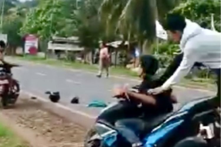 Bidik layar video peristiwa pencuri ditendang korban di Lampung Timur.