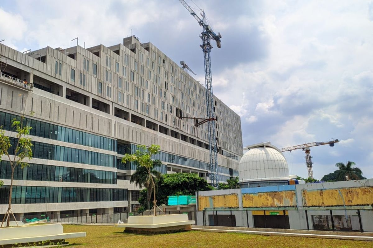 Gedung Perpustakaan dan Wisma Seni Taman Ismail Marzuki progres pembangunan Rabu (15/9/2021)