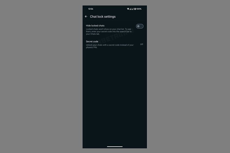 Pengaturan fitur kode rahasia di WhatsApp