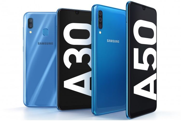 Ilustrasi Samsung Galaxy A30 dan A50