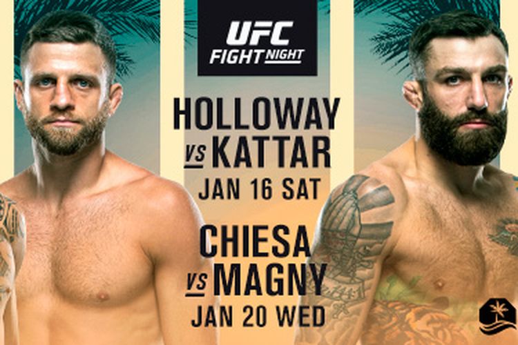 UFC Fight Night: Holloway Vs Kattar pada Minggu (17/1/2021) WIB, event pertama UFC pada 2021.
