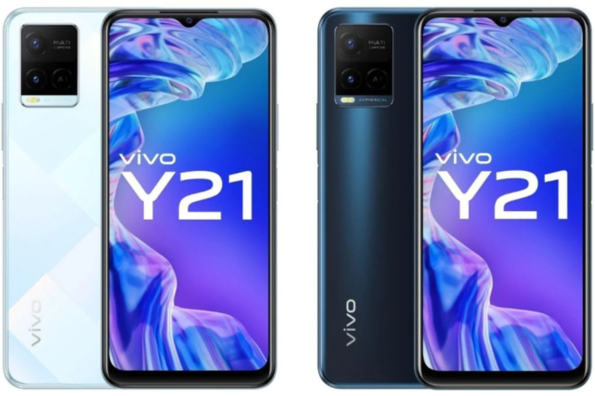 Vivo Y21 resmi meluncur di India dalam dua konfigurasi RAM dan penyimpanan, yakni 4 GB/64 GB dan 4 GB/128 GB.