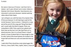 NASA Balas Surat Anak 6 Tahun yang Ingin Pluto Jadi Planet Lagi