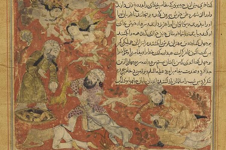 Ilustrasi kematian Abu Jahal dalam Perang Badar.