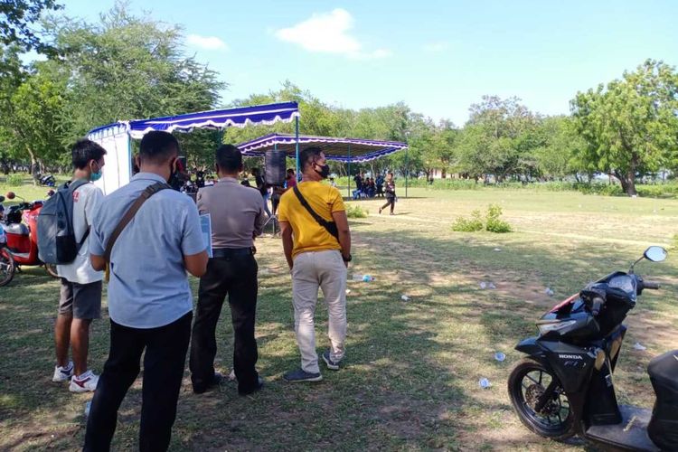 suasana pembubaran club motor di Bendungan Pengge, Lombok Tengah