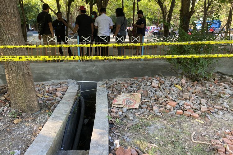 Lokasi ditemukanya potongan tubuh di Atlantis Land, Jalan Sukolilo, Surabaya