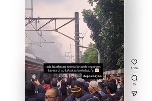 Detik-detik KRL Jakarta-Bogor Keluarkan Asap di Stasiun Universitas Pancasila