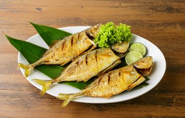 Ilustrasi ikan kembung goreng. 