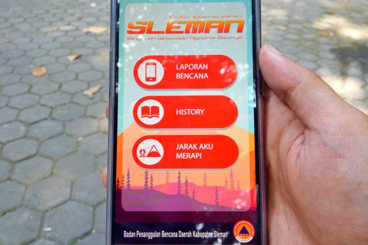 Aplikasi Jarak Aku Merapi yang diluncurkan BPBD Sleman 