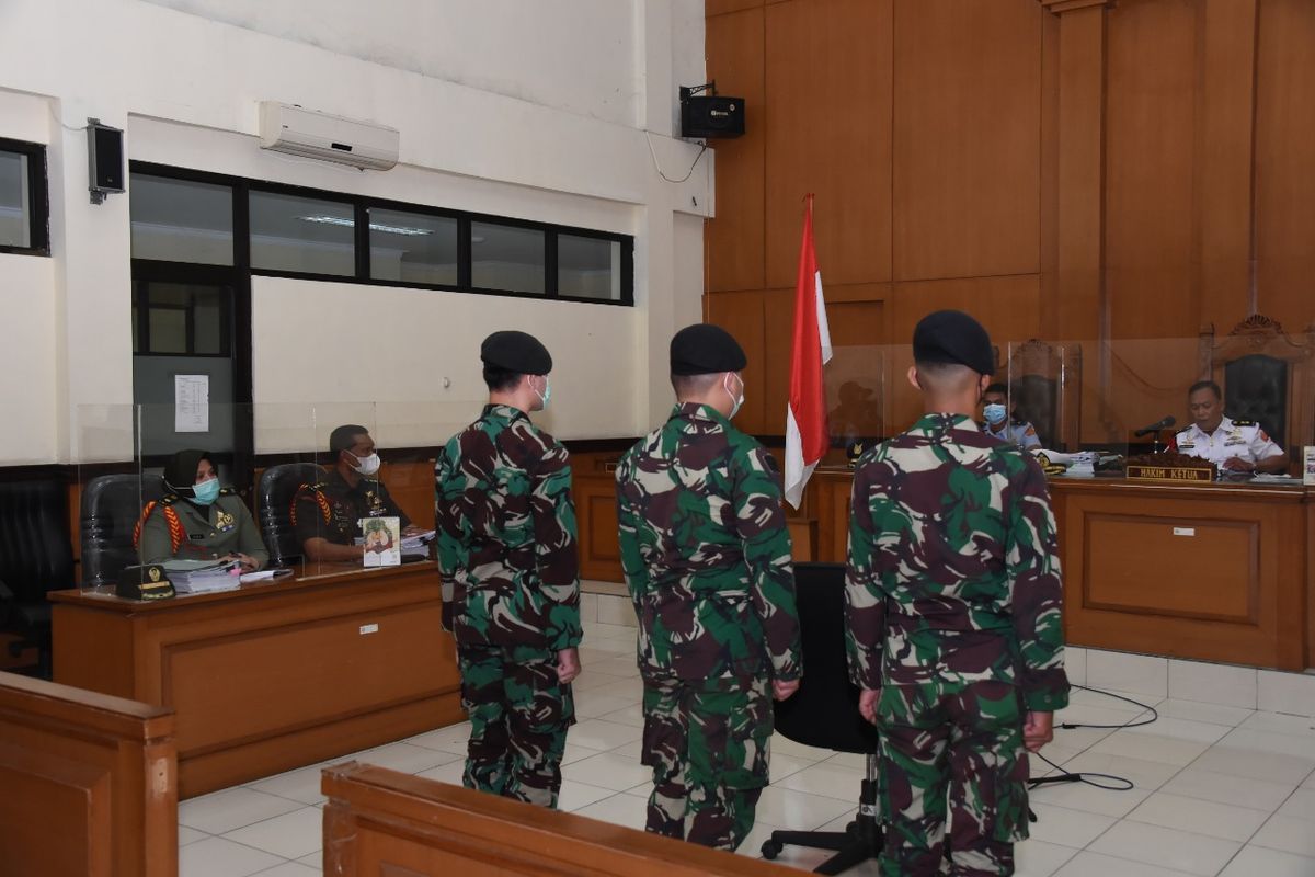 Pengadilan Militer II-08 Jakarta menggelar sidang putusan terhadap pelaku perusakan Polsek Ciracas.