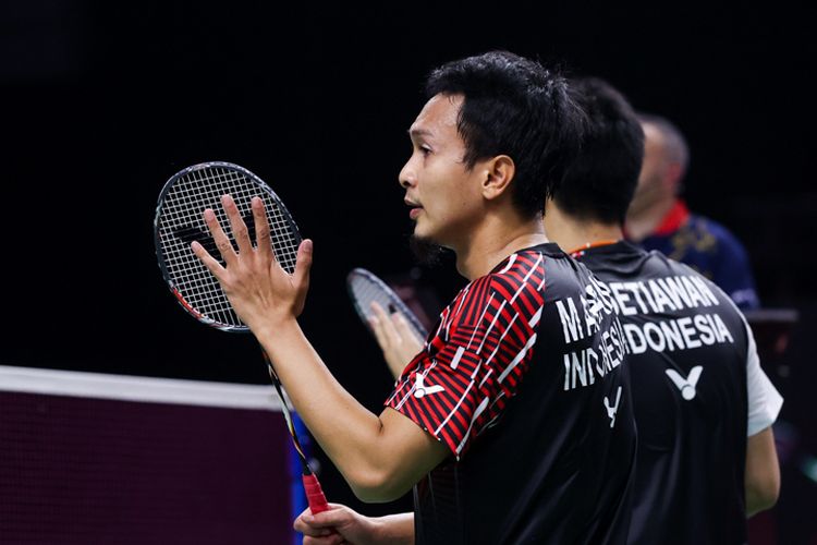 Mohammad Ahsan dan Hendra Setiawan saat tampil pada BWF World Tour Finals 2020 di Impact Arena, Bangkok, Thailand, 27-31 Januari 2021.