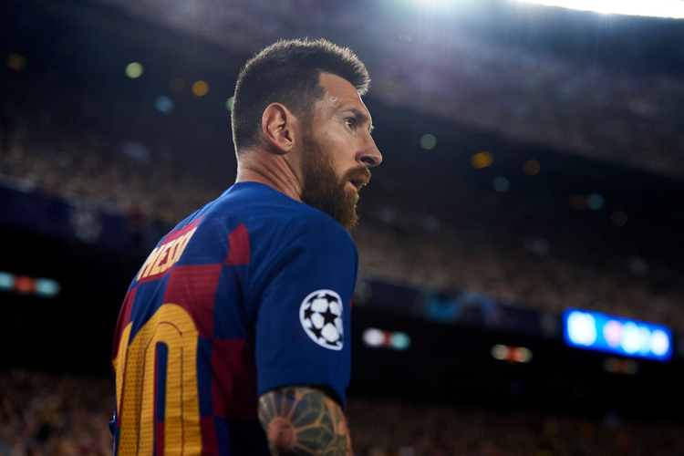 Lionel Messi usai tampil dalam pertandingan Barcelona melawan Sevilla pada hari Senin (7/10/2019)