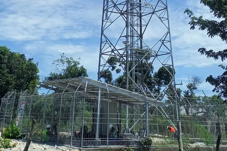 Tower BTS di Desa Letbaun, Kecamatan Semau, Kabupaten Kupang, Nusa Tenggara Timur (NTT), yang dibangun sejak 2021, hingga kini tak berfungsi