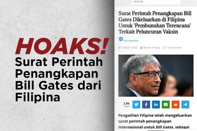 HOAKS! Surat Perintah Penangkapan Bill Gates dari Filipina