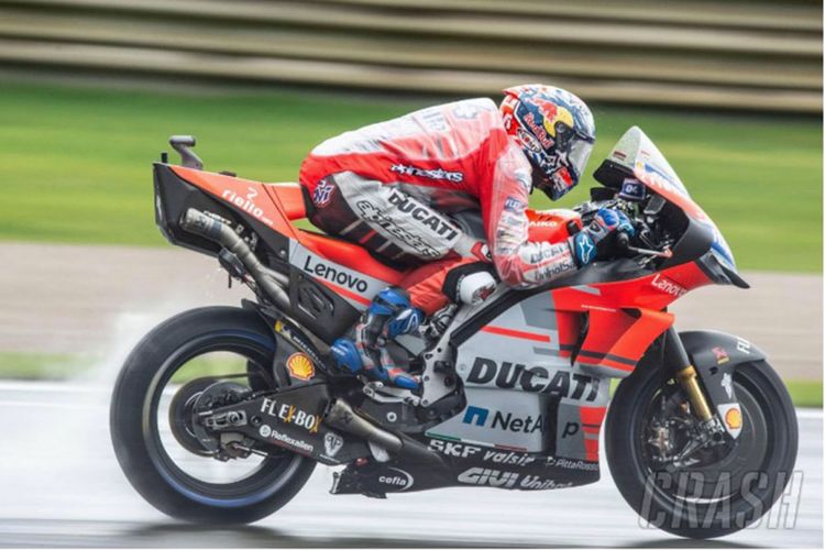 Andrea Dovizioso saat berlaga di GP Valencia 2018