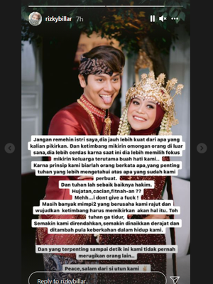 Rizky Billar membela Lesti Kejora.