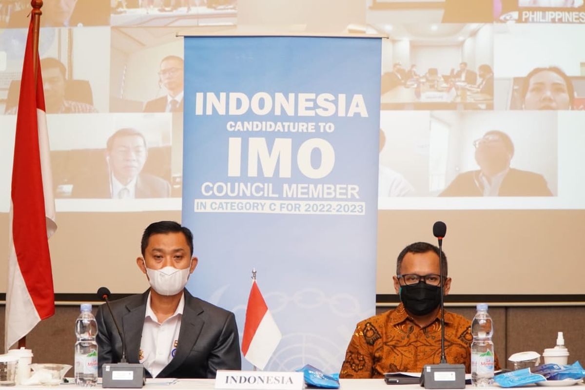 Delegasi Indonesia pada pertemuan Intersessional Discussion on Covid-19: Responses of ASEAN Member States to Seafarer Access to Crew Change, Repatriation, and National Vaccination Programmes. 