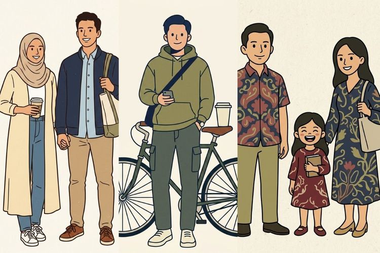 5 Prompt AI Terbaru Edit Foto Jadi Ilustrasi Kartun Bergaya Vintage Flat, Cocok untuk Foto Solo hingga Keluarga