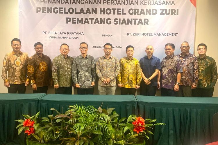 Penandatanganan perjanjian kerja sama pengelolaan Hotel Grand Zuri Pematang Siantar. 