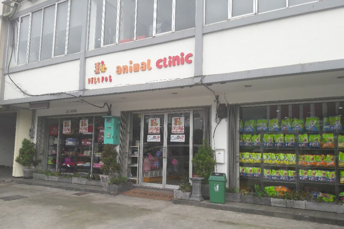 Tampak depan Vitapet Animal Clinic, Pluit, Jakarta Utara pada Senin (26/2/2018)