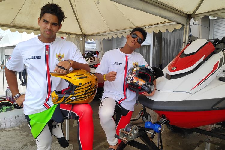 Aero dan Aqsa Aswar berlaga di kejuaraan dunia jetski Jetracer World Championship 2019 di Ancol