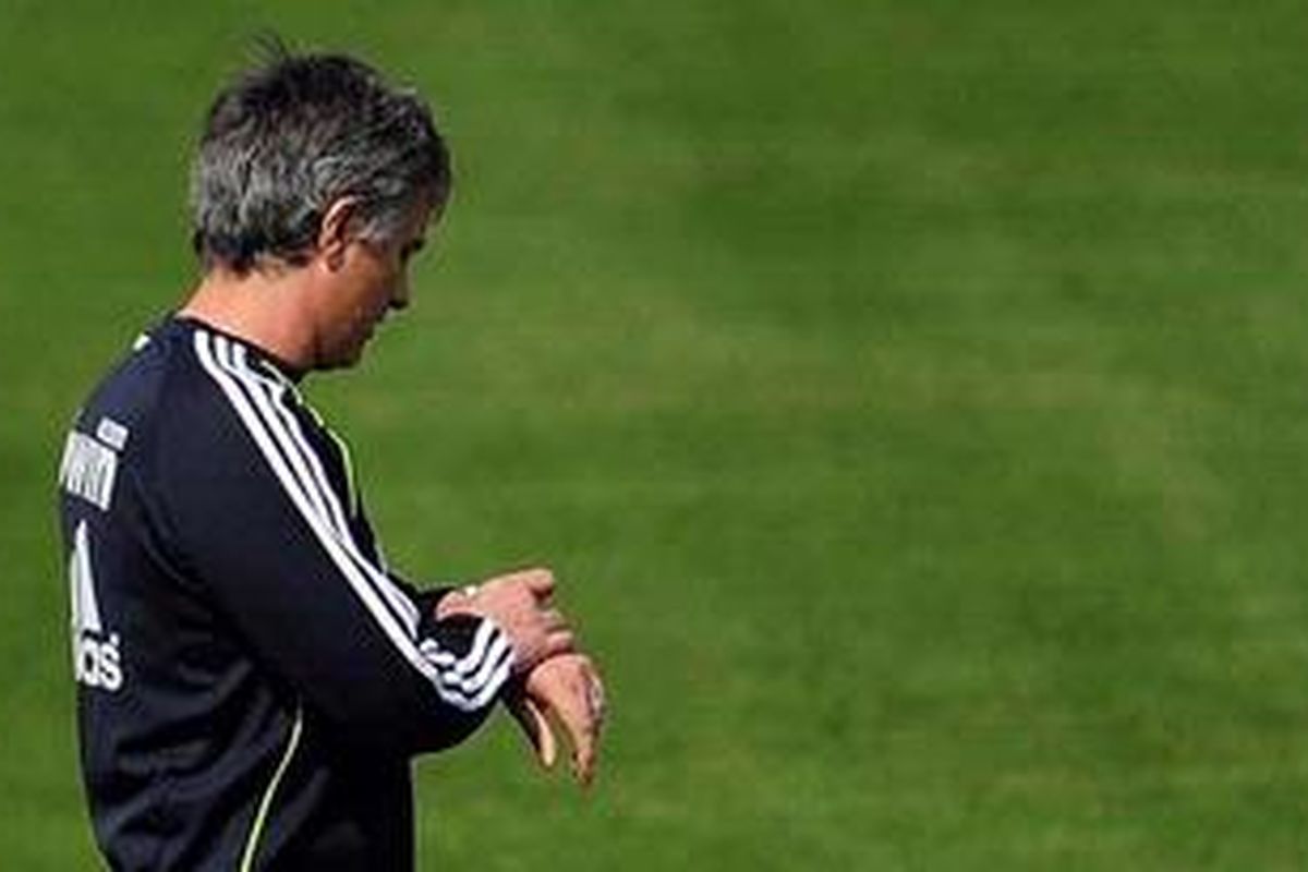 Pelatih Real Madrid Jose Mourinho.